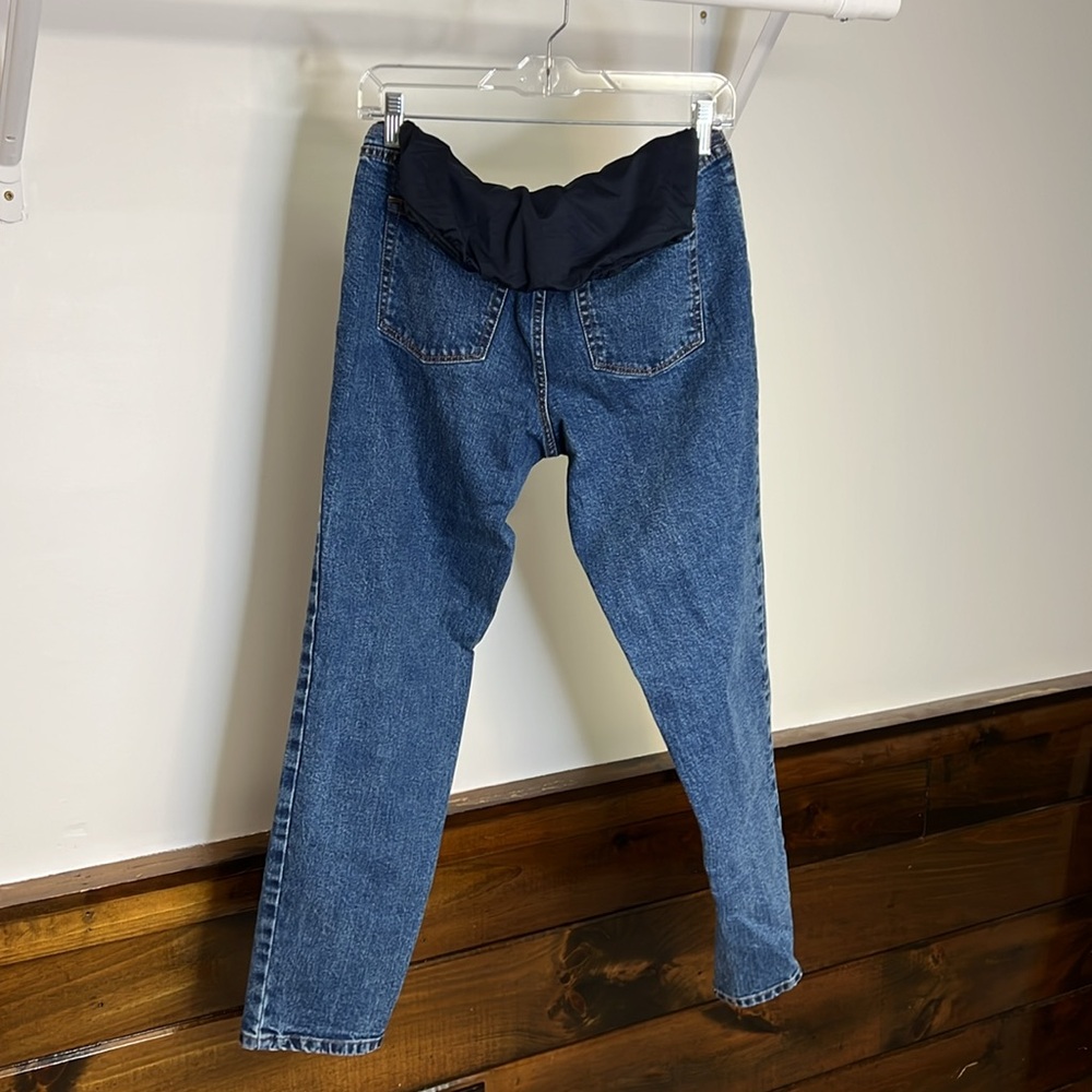 Isabel Maternity 90’s Straight Blue Jeans w/‎ Full Belly Panel- 4 - Picture 2 of 5